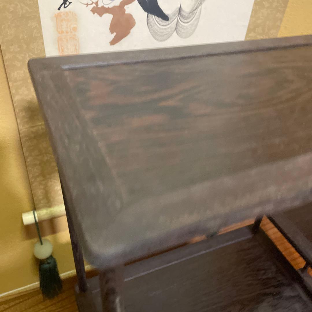 唐木 黒檀 小品盆栽飾り棚 箱卓 床の間置き台 ビンテージ品 昭和レトロ