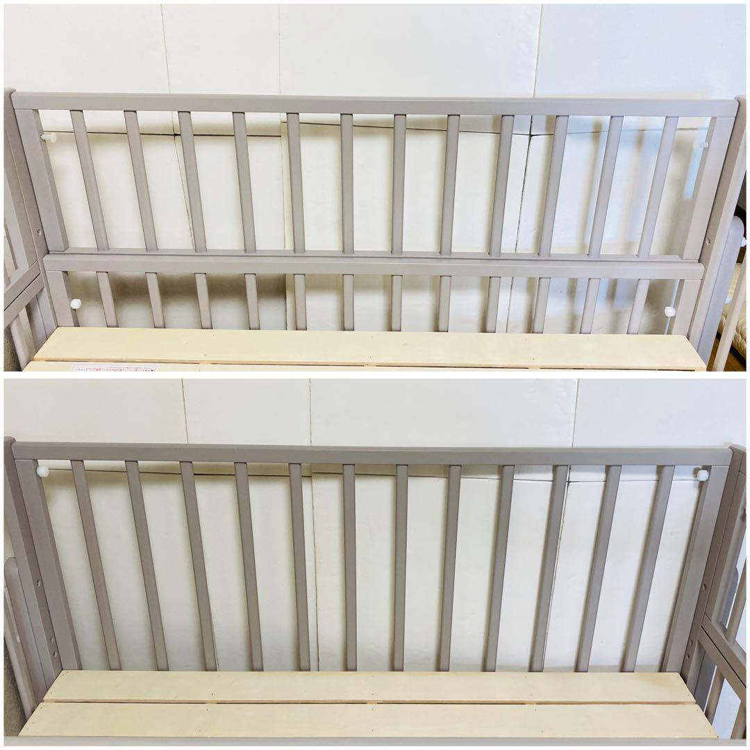 なるみ 大和屋　ノモック　Wオープンハイタイプ　ベビーベッド　グレー