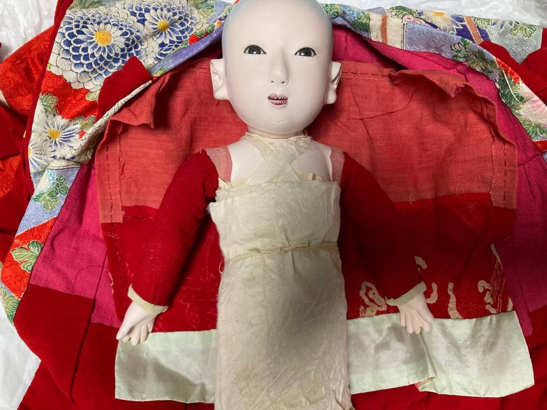 明治期　抱き人形　日本人形　市松人形　42㎝