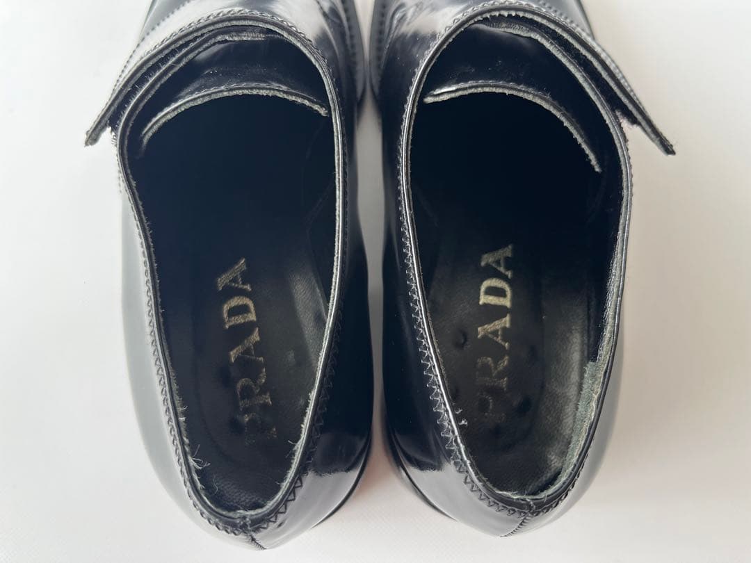 PRADA プラダ テープ ガラスレザー シューズ ストラップレザーシューズ