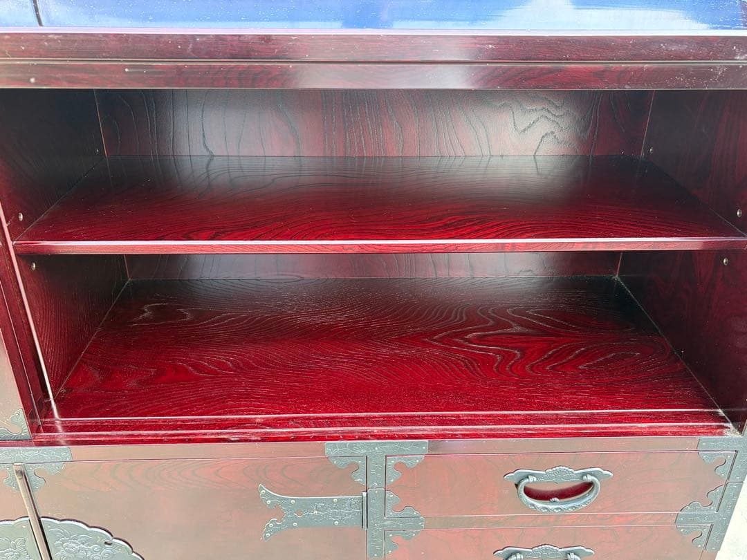 田中家具 アンティーク 民芸家具 和風リビングボード 飾り棚 二本松工芸館