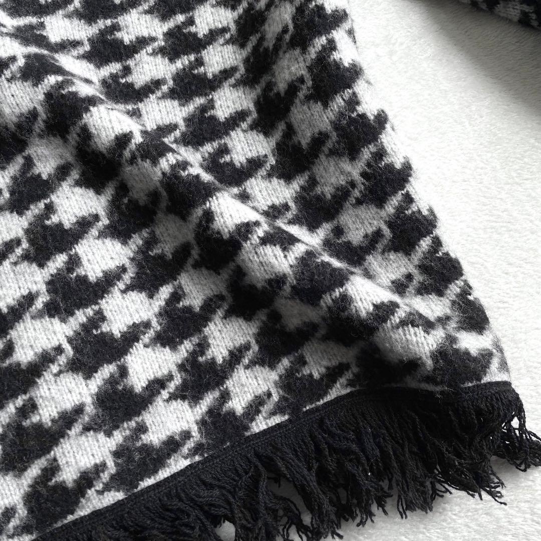 【ほぼ未使用✨】Whim Gazette ウールジャガードニットガウン　千鳥柄