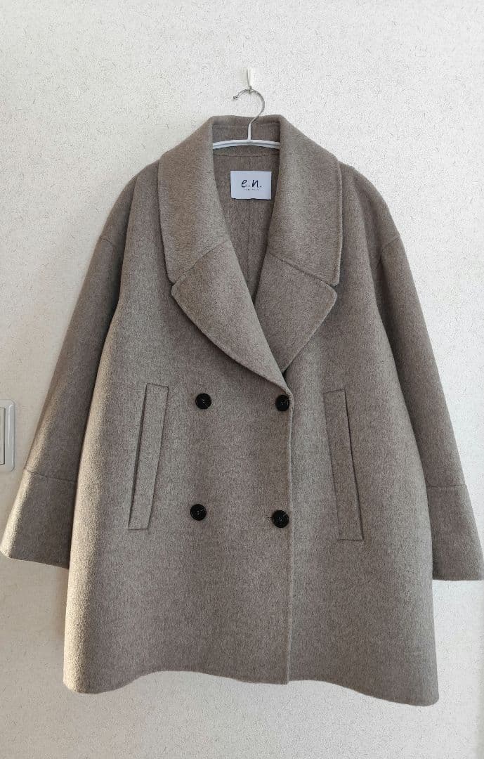 【美品】evernavy エバーネイビー リバー ピーコート ベージュ