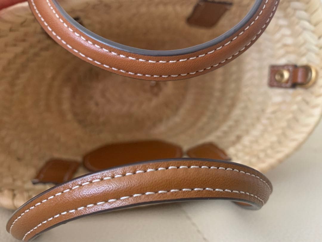 【新品同様美品】Tory Burch トリーバーチ　ストロー かごバッグ ミニ