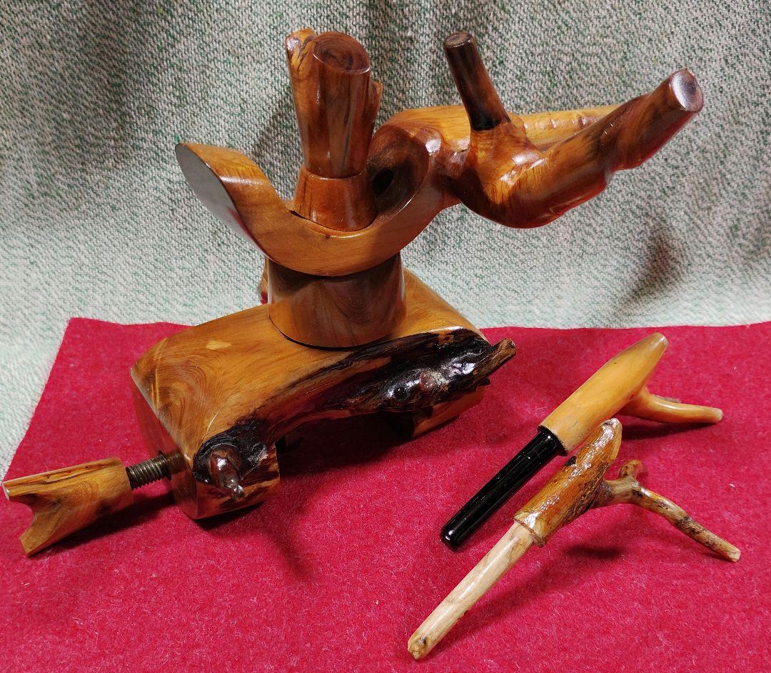 ヘラブナ釣り★特注杜松万力★竿枕★一点物の自然の風合いを生かしたデザイン★