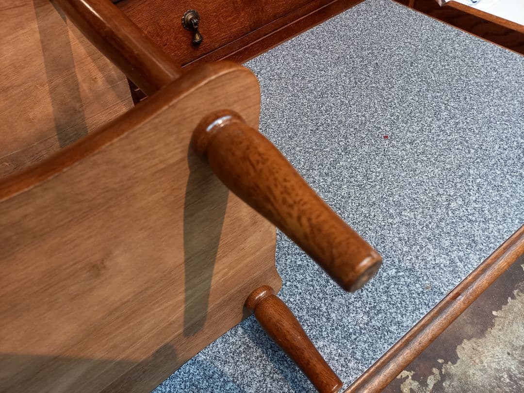 1970's　ヴィンテージ　コロニアル　ウッド　サイド　オープン　ラック　２段