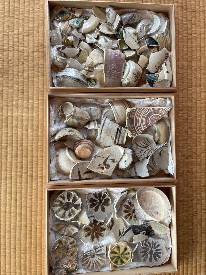 美濃焼の陶片コレクション 三箱