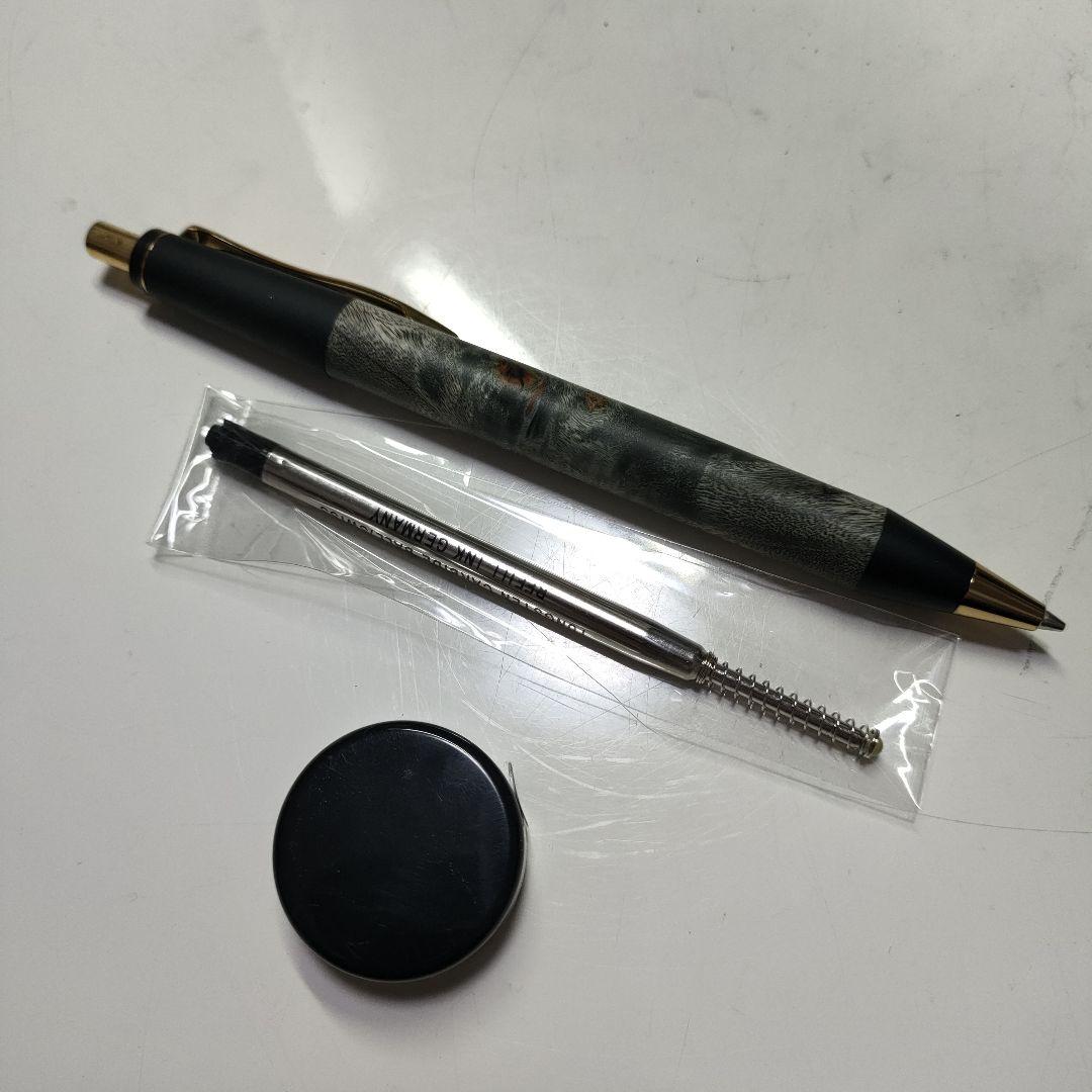 野原工芸似　 BLACK スタビライズドウッド・ポプラ瘤杢 / ゴールド金具