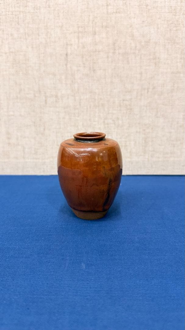 一点物 ミニチュア 酒壺 赤黒 グラデーション 焼締め 陶芸 5cm