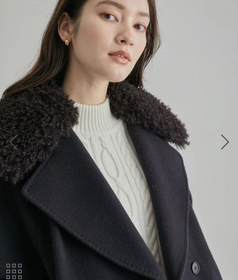 ROPE ファー付きミドルコート 36