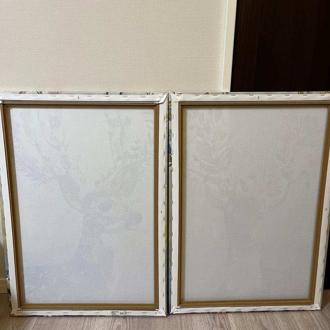IKEA イケアPJATTERYD プィエッテリード 鹿の絵 2枚セット
