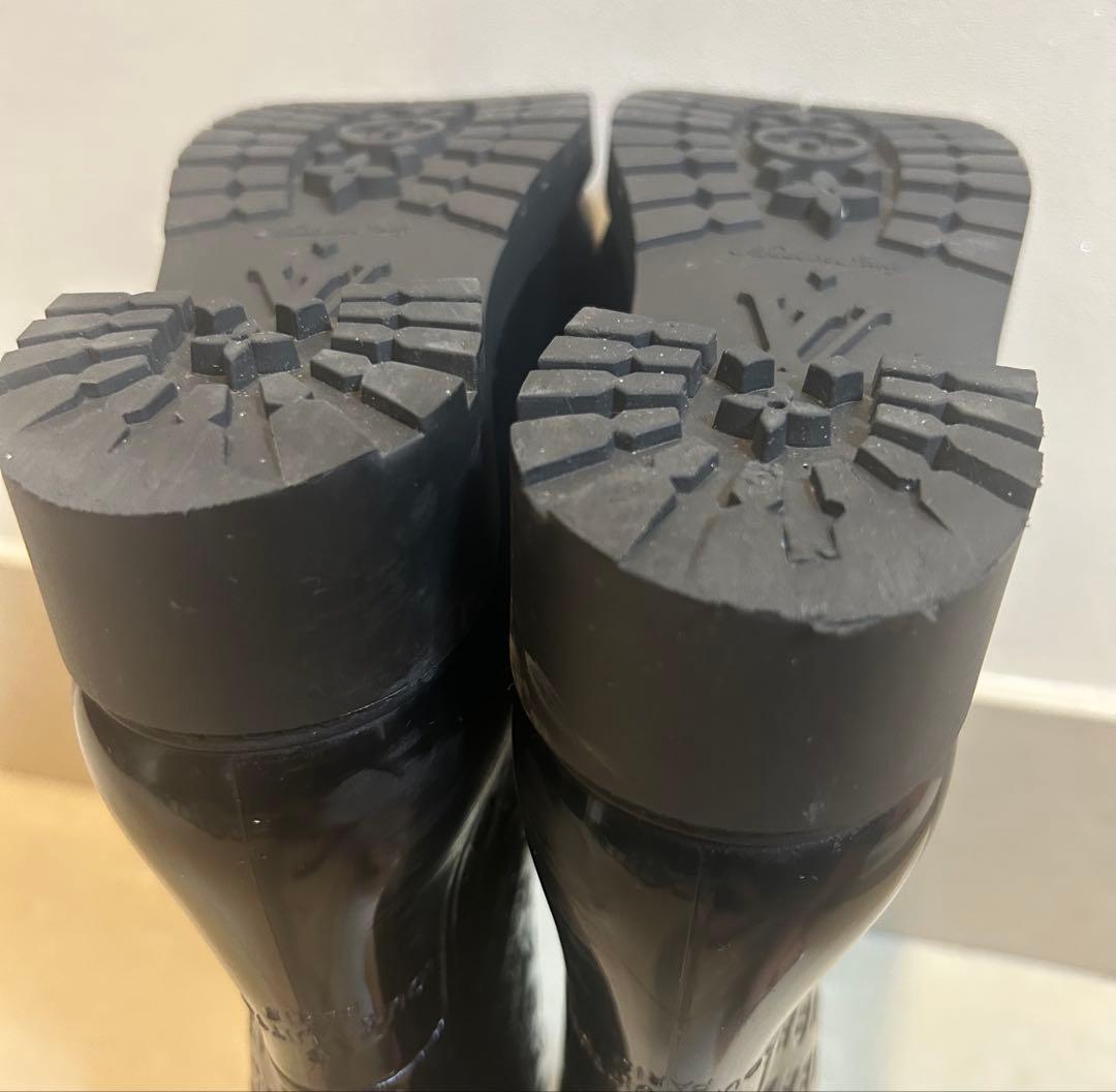 ルイヴィトン モノグラム レインブーツ ロング 黒 35