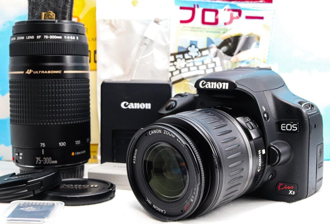 キャノン Canon Kiss X3⭐️スマホに転送♪⭐️超望遠ダブルレンズ