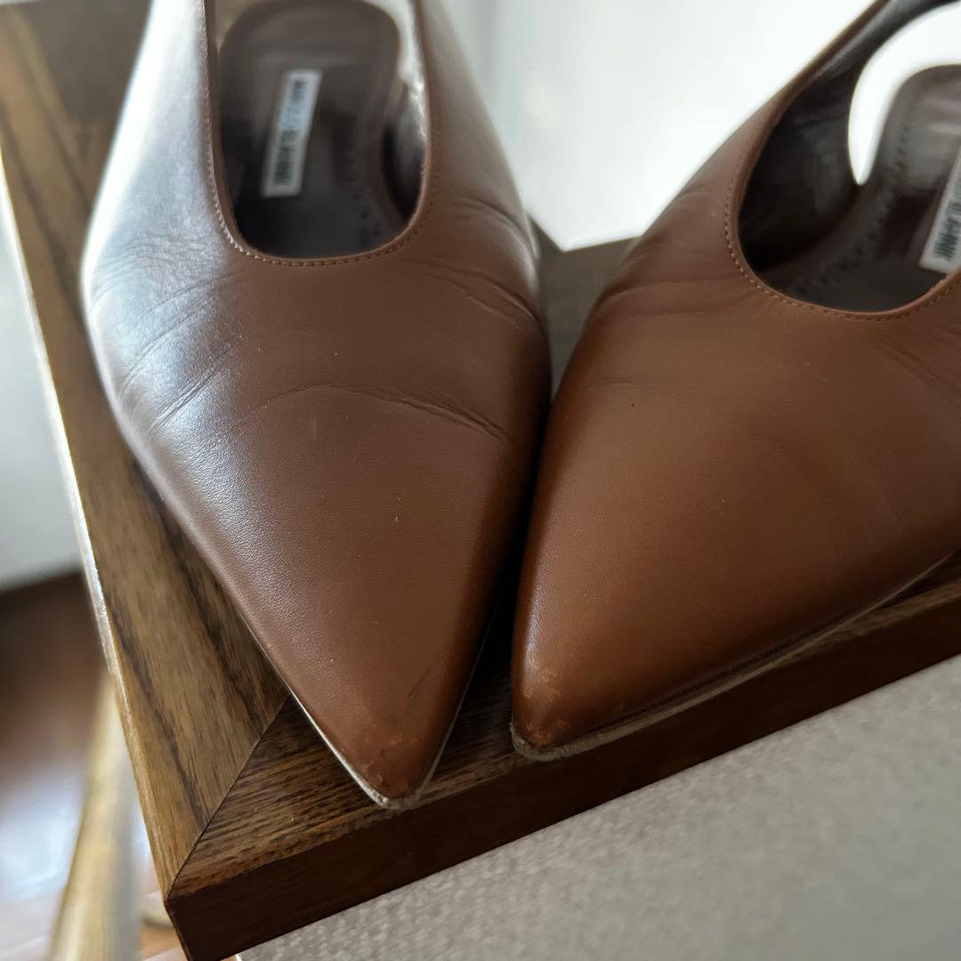 雑誌掲載♡MANOLO BLAHNIK マノロブラニク スリングバック　フラット