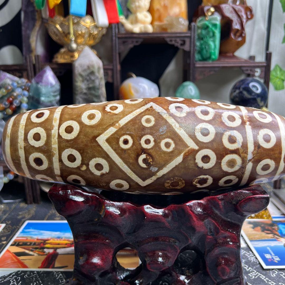 チベット超特大 多眼天珠 大天珠 ビーズ 開運 風水 信仰 時代物 置物