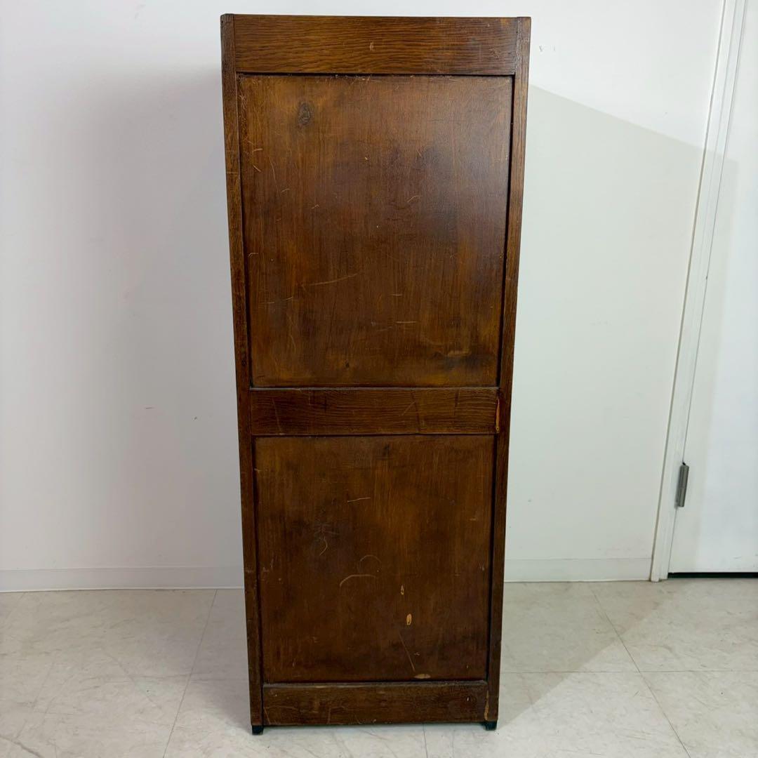 レコードチェスト　ファイルキャビネット　1940年代　9段　木製蛇腹シャッター