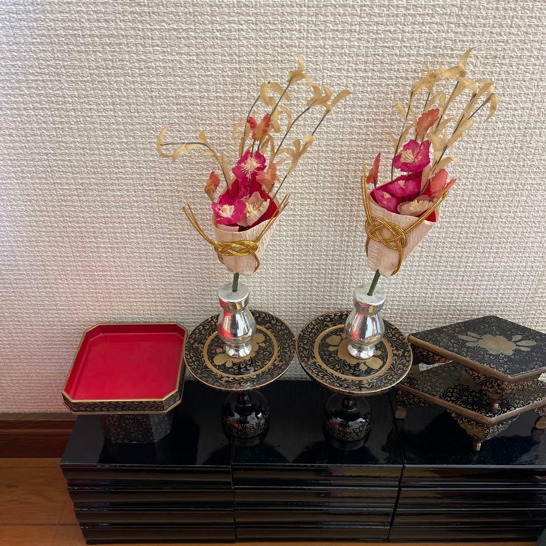 ひな祭り飾りセット 木製 漆塗り