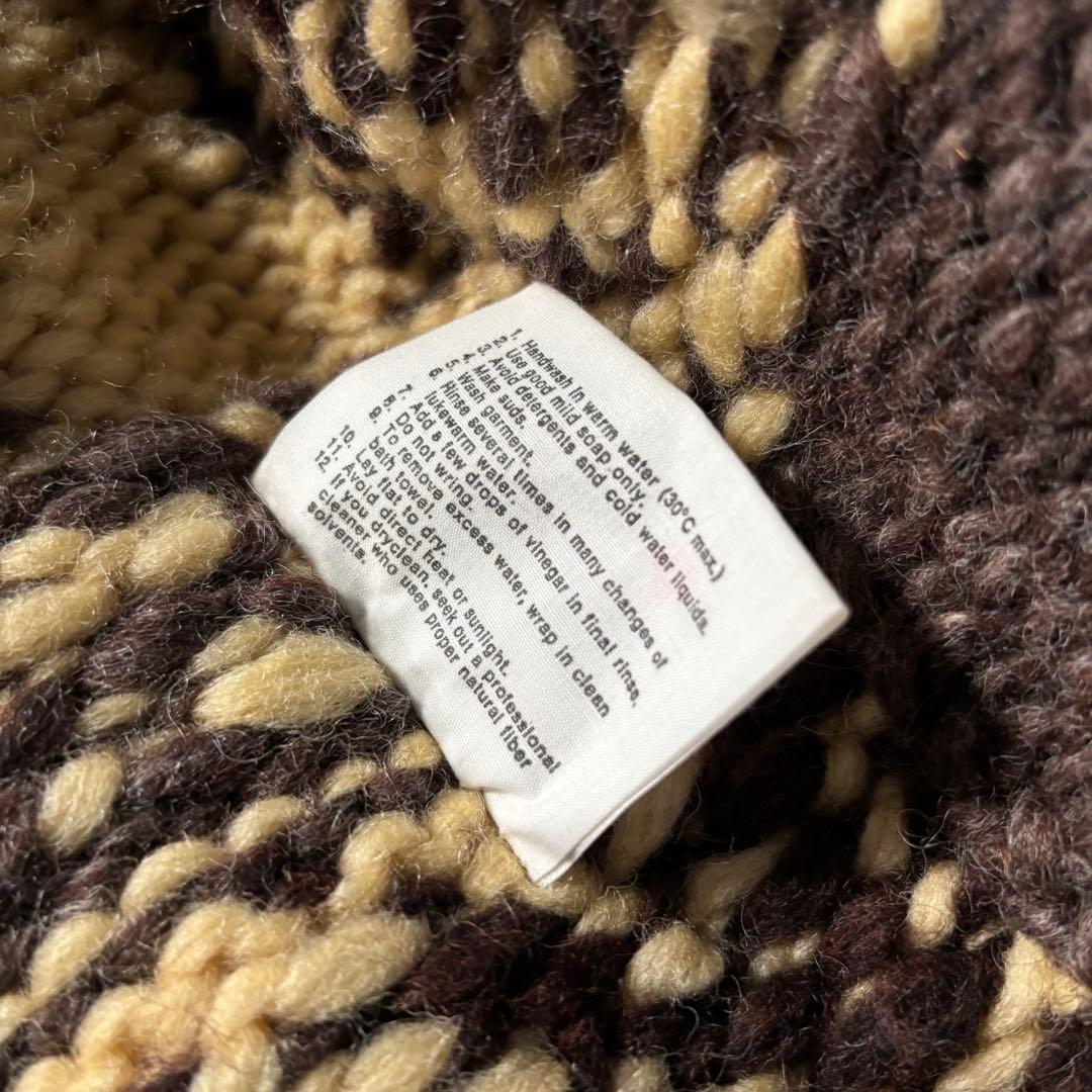 カナダ製 LONGHOUSE カウチンニットセーター ジップアップ