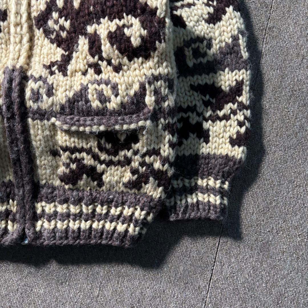 カナダ製 LONGHOUSE カウチンニットセーター ジップアップ