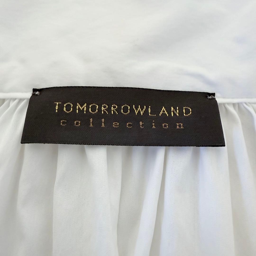 トゥモローランドコレクション　コットン混　シャツ　ブラウス　ギャザー　M