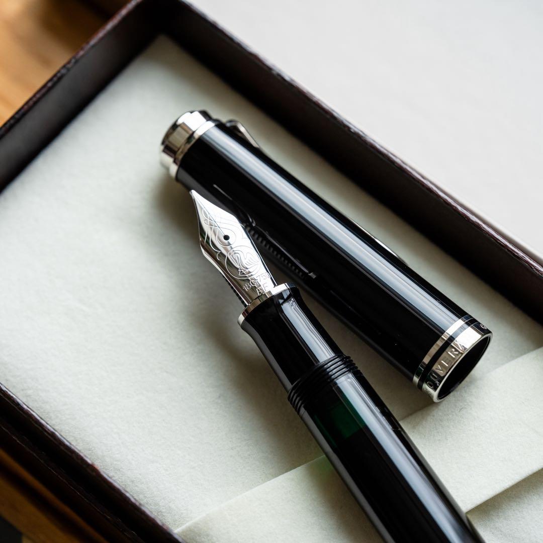 （美品）Pelikan スーべレーンM805 EF 黒 万年筆 ケース付き
