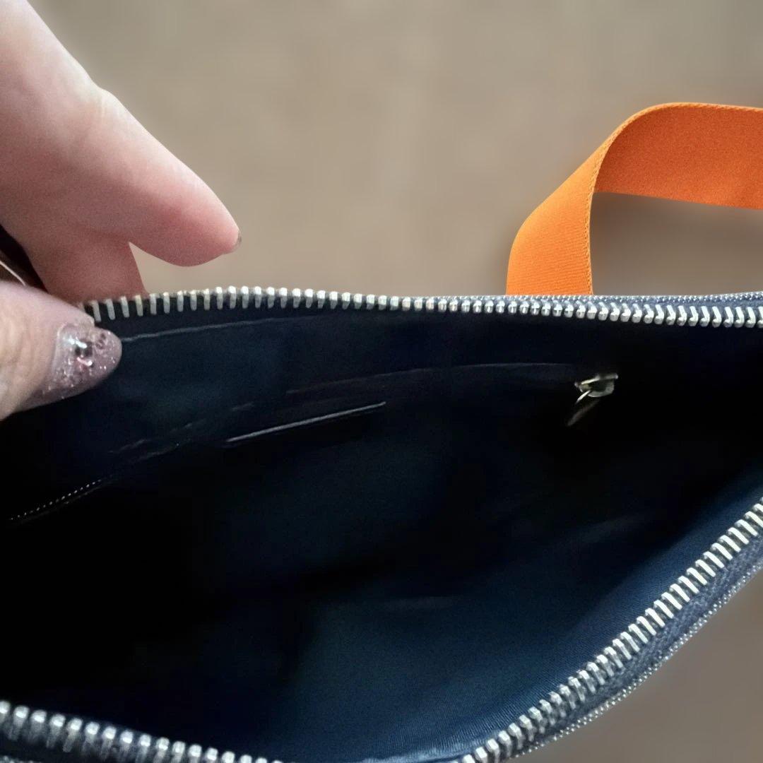 ディオールデニム サドルバッグ ショルダートロッター柄オレンジ Dior