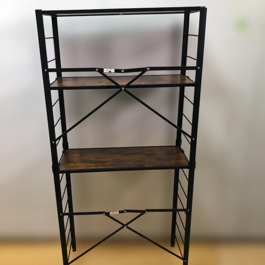 スチールラック 木目調 5段 インダストリアル オープンラック 112933-5