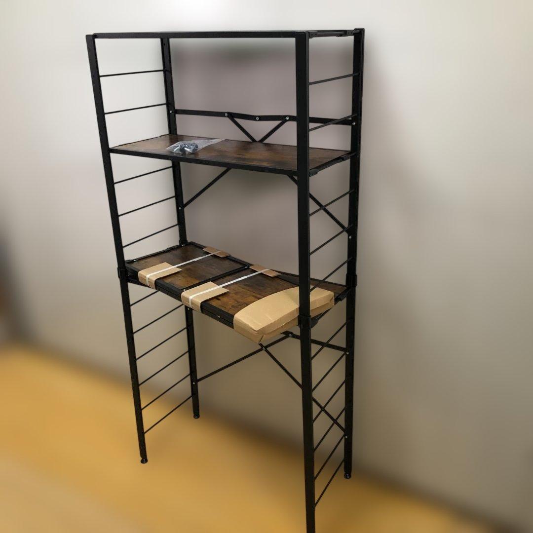 スチールラック 木目調 5段 インダストリアル オープンラック 112933-5