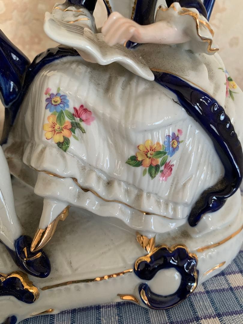 愛の讃歌 オルゴール アンティーク レトロ 陶器 フランス人形風 日本製