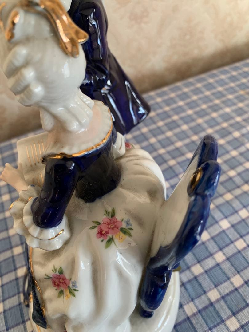 愛の讃歌 オルゴール アンティーク レトロ 陶器 フランス人形風 日本製