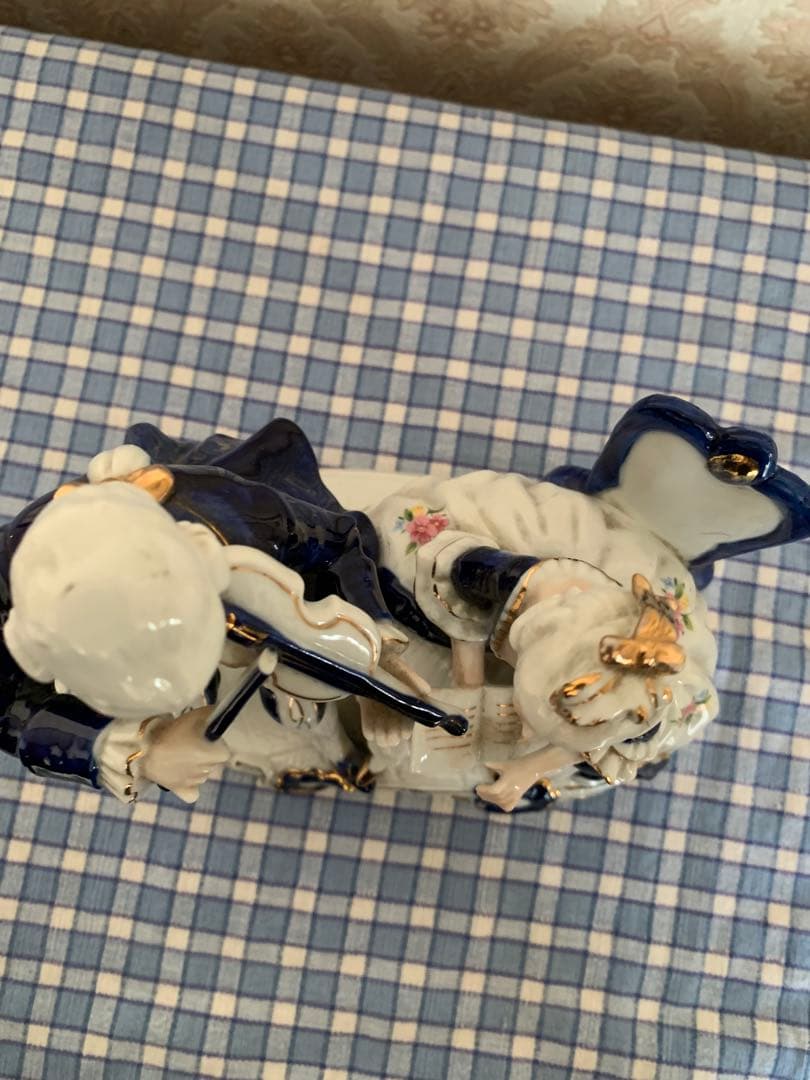 愛の讃歌 オルゴール アンティーク レトロ 陶器 フランス人形風 日本製