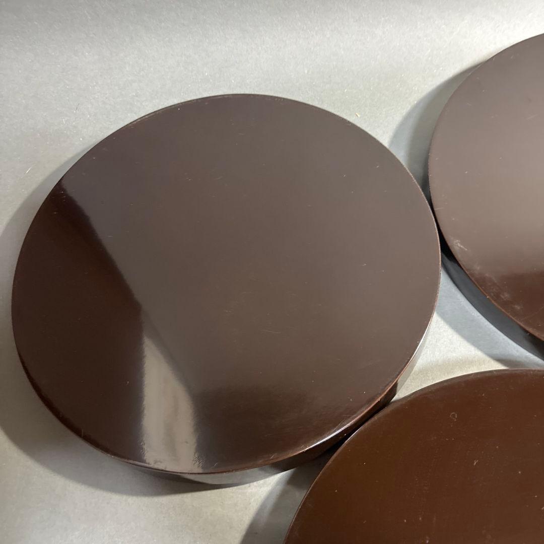 長野横笛　丸盆　５膳　共箱