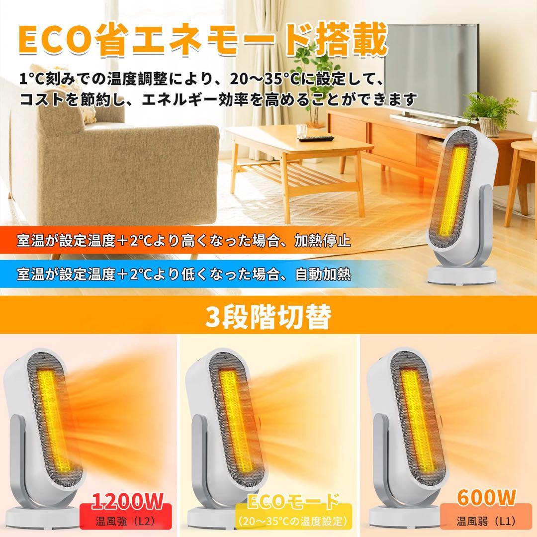 セラミックヒーター 電気ファンヒーター 上下左右3D立体自動首振り 電気ヒーター