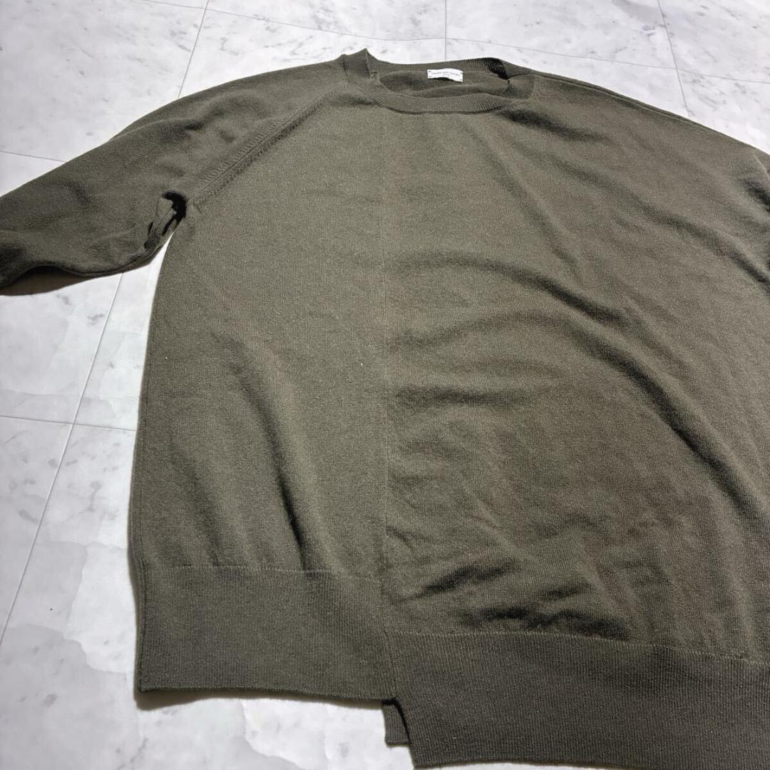 カシミヤ100%/ベルギー製⭐️ドリスヴァンノッテン セーター 変形　カーキ