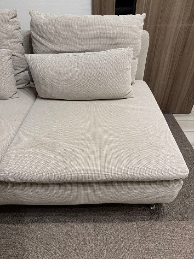 【送料込】IKEA ソーデルハムン ライトベージュ 3人掛けコンパクトソファ