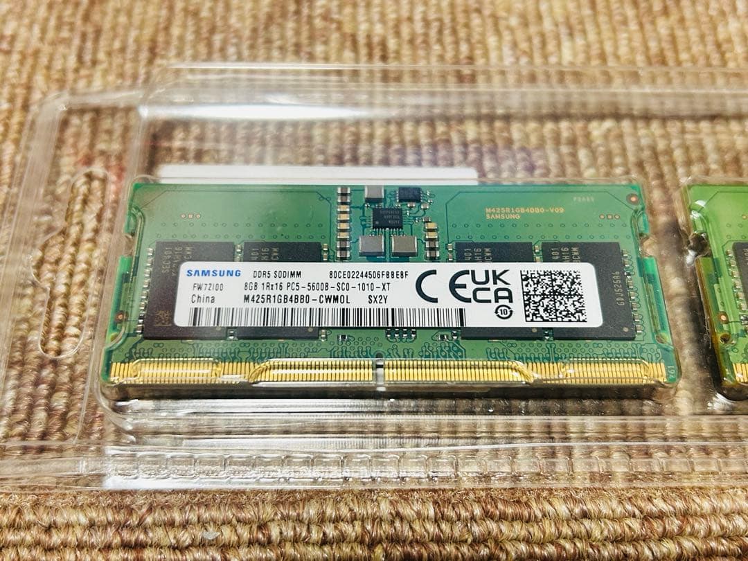 DDR5 5600 16GB SODIMM ノート用 Samsung ベアボーン