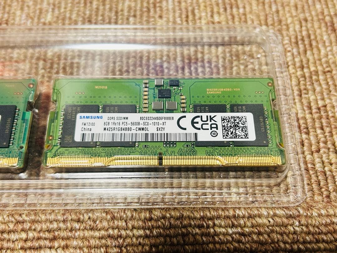 DDR5 5600 16GB SODIMM ノート用 Samsung ベアボーン