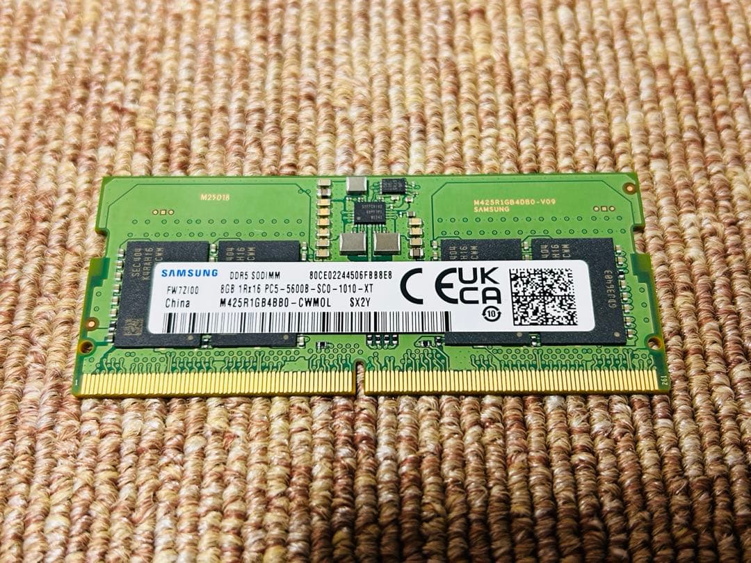 DDR5 5600 16GB SODIMM ノート用 Samsung ベアボーン
