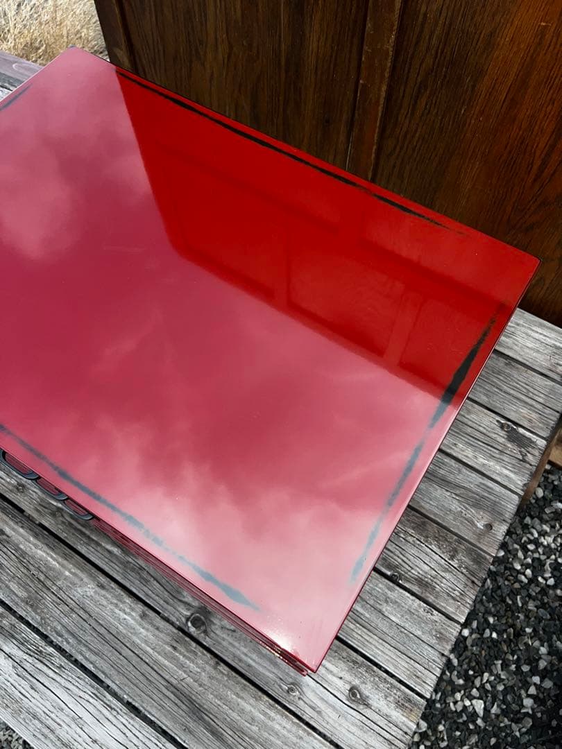 44 展示品 根来塗 三段引き出し 定価45000円