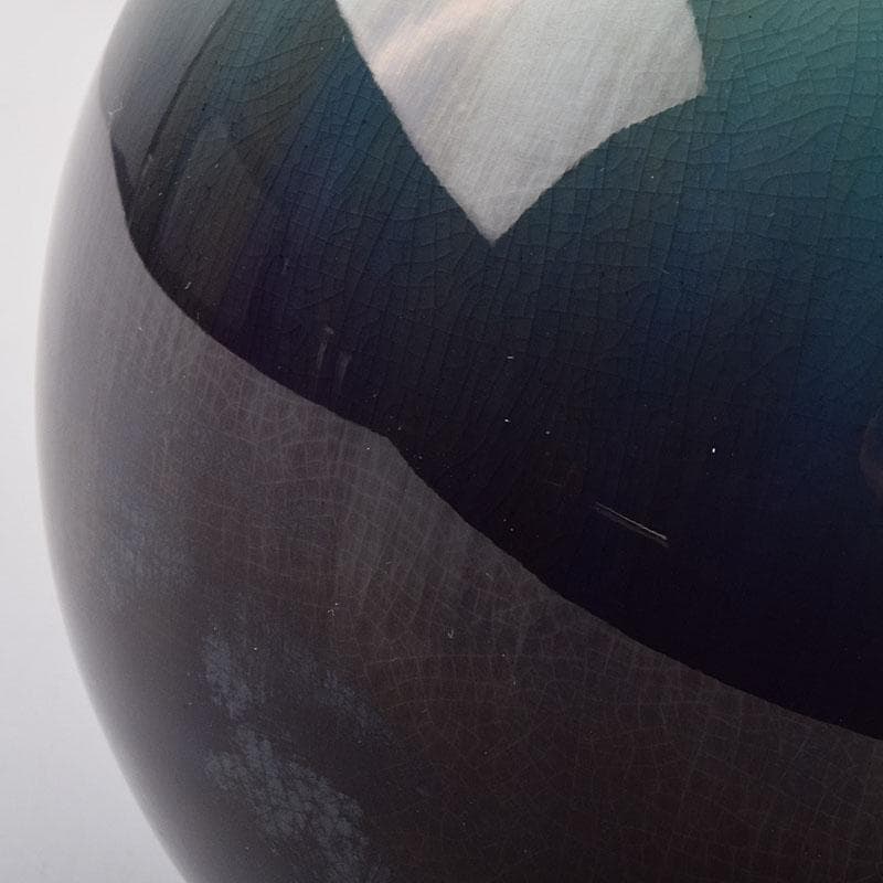 ジ〜p　柳雨軒　三代八十吉　徳田正彦作　彩釉　耀彩　壷　M　R9162H