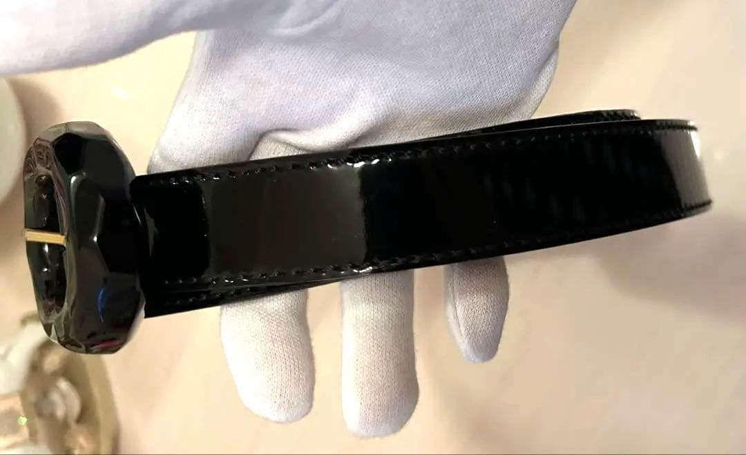 FENDIベルト　黒　パテント　フェンディベルト　85サイズ