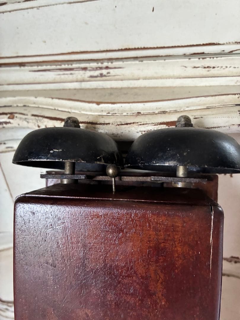 フランス　アンティーク　壁掛け式　電話機用　ベル　木製　呼び鈴　Bell 2個