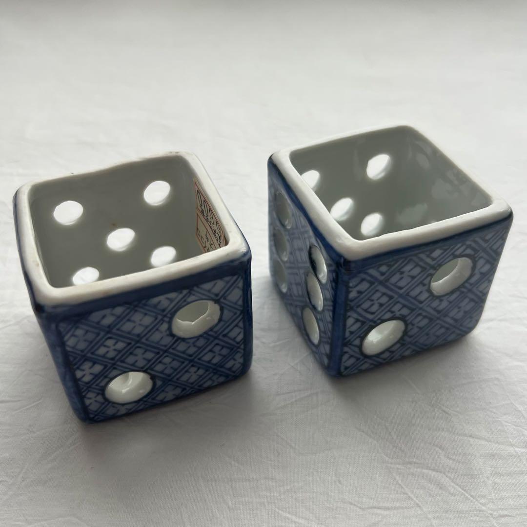 未使用 サイコロ 蓋置 高野昭阿弥 祥瑞 2点 茶道具 共箱