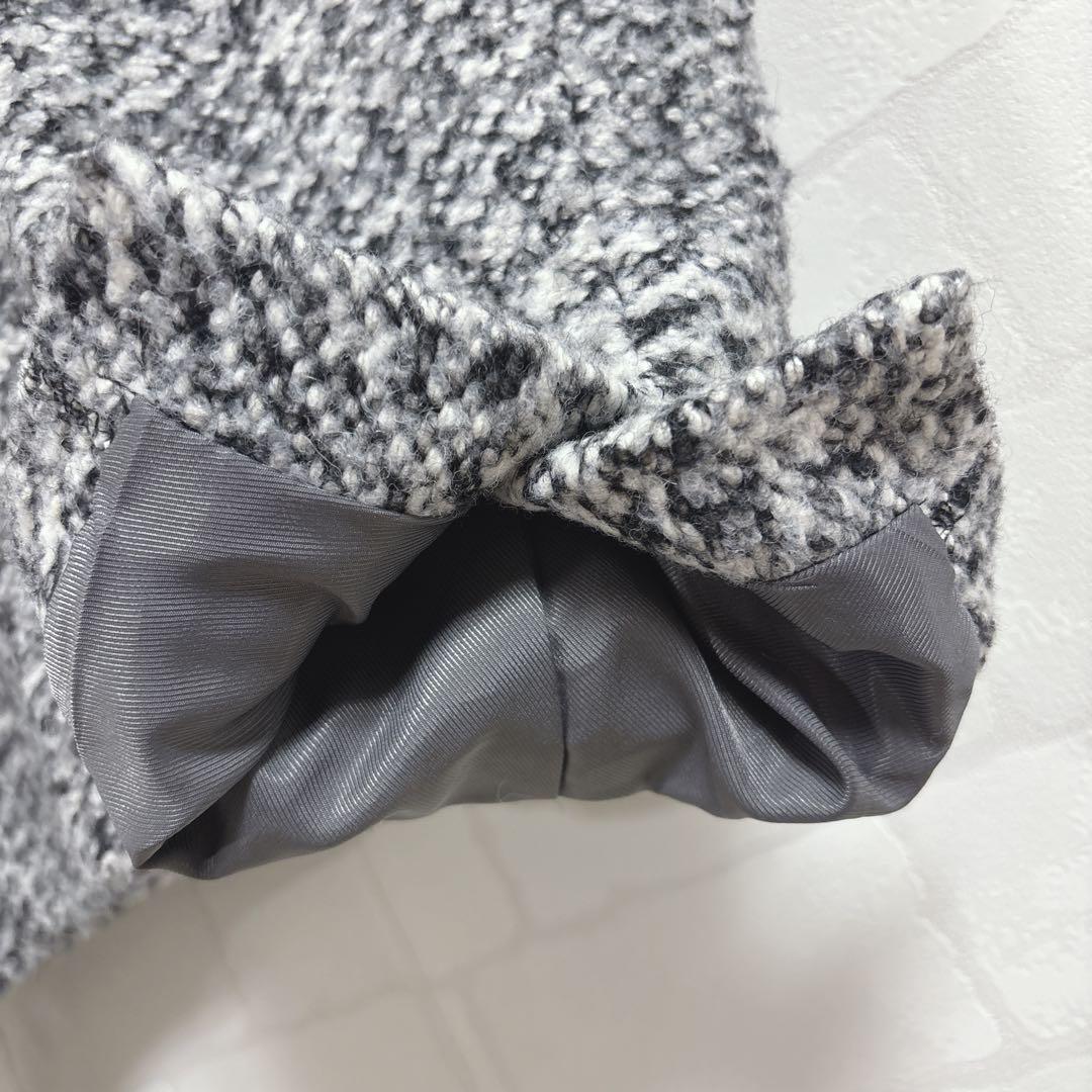 ミラオーウェン ノーカラー コクーン 金ボタン ショートコート ジャケット 上着