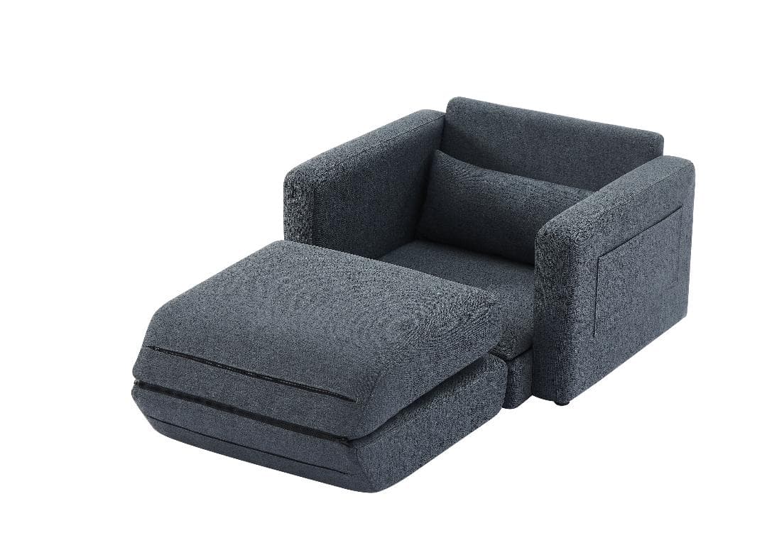 【ブルー】ソファーベッド 折りたたみベッド ローソファー シングルソファーベッド