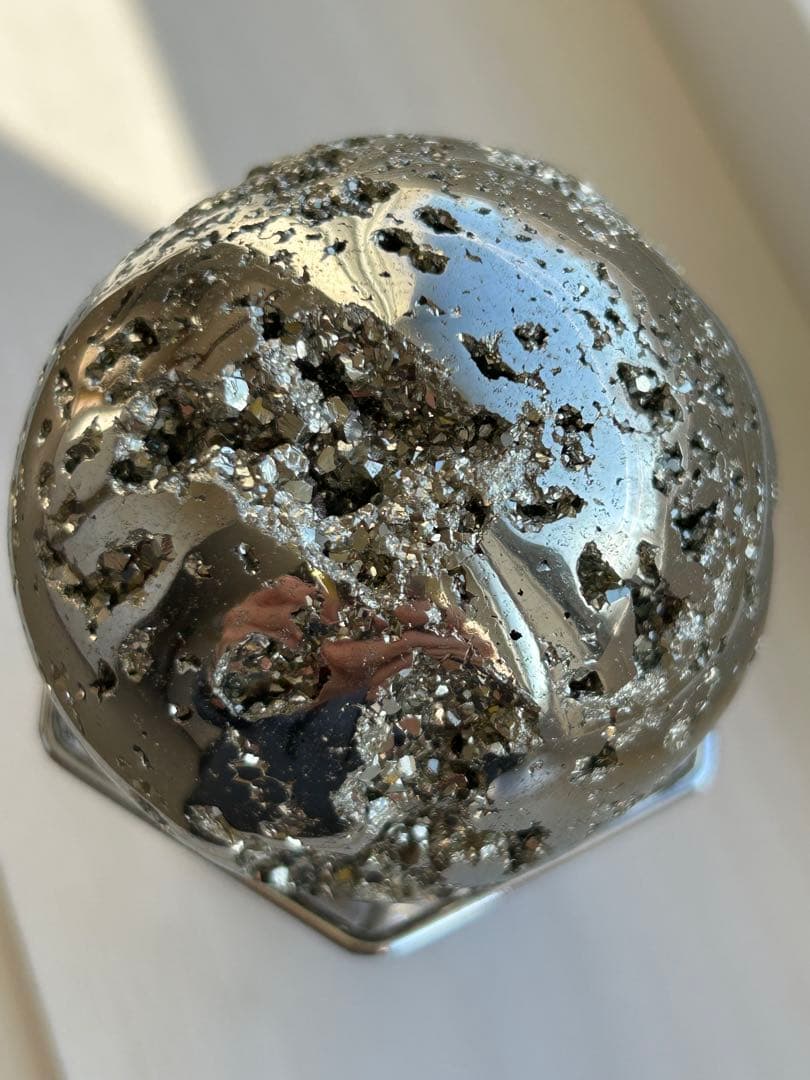 高品質　シルバーキラキラ　 パイライト　 スフィア