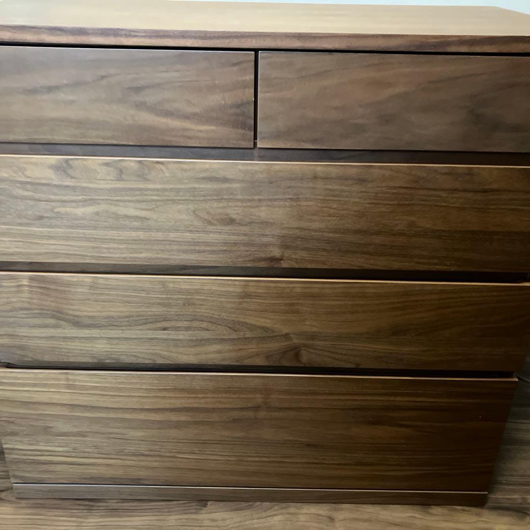無印良品 木製チェスト4段 88×44×83 ウォールナット材