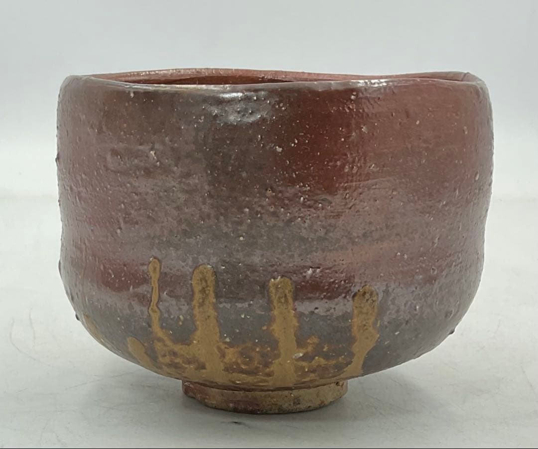 【０９】◆備前市指定無形文化財・小西陶蔵先生　備前焼抹茶碗　四方桟共箱◆