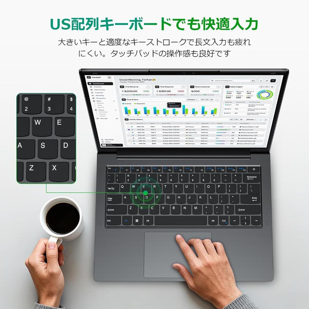 ノートパソコンOffice搭載 14インチ 2Kディスプレイ16GB 512GB