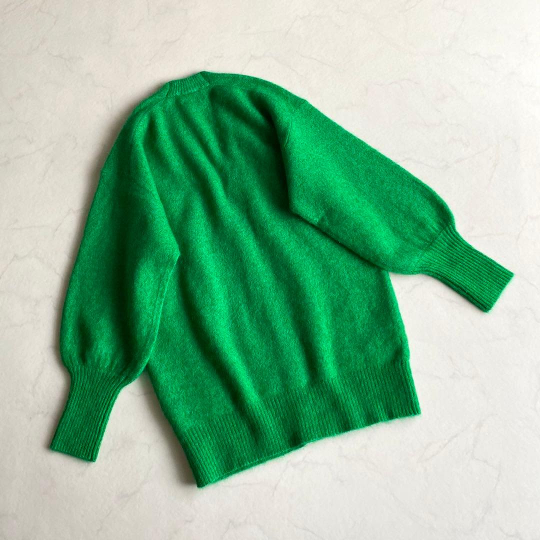 UNITED ARROWS モヘヤ ファー カーディガン グリーン